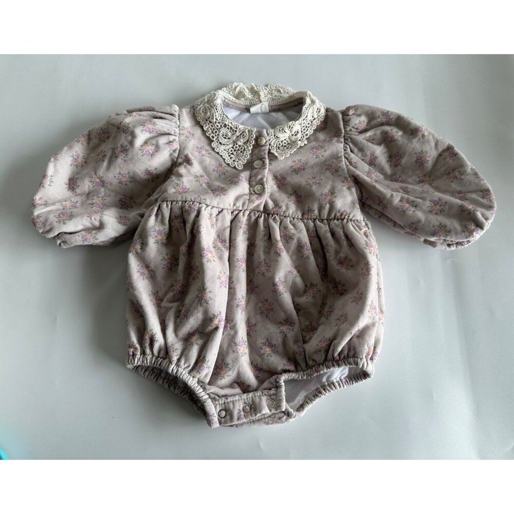 Choucream Baby M 12-18 Month Lace Collared Corduroy Babysuit